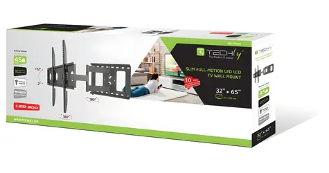 Techly ICA-PLB-148L / Nástenný držiak pre TV / 32-65" / VESA / 45 kg / plne nastaviteľný / slim