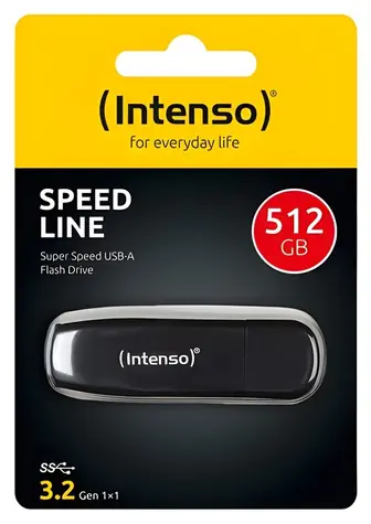 INTENSO Speed Line 512GB čierna / Flash disk / USB-A 3.2 Gen 1 / čítanie: 70 MB/s