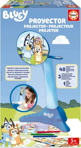 Educa Kresliaci projektor Bluey / LED projektor / 40 diapozitívov / od 5 rokov