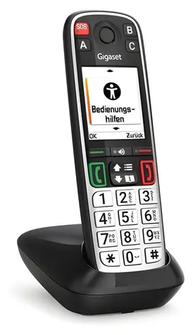 Gigaset Easy 500 čierna / Bezdrôtový telefón / so základňou / pre seniorov / SOS tlačidlo