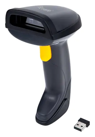 Equip 2D snímač čiarových kódov čierna / Snímač čiarových kódov / BT + 2,4 GHz / 1D/2D / IP54 / stojan
