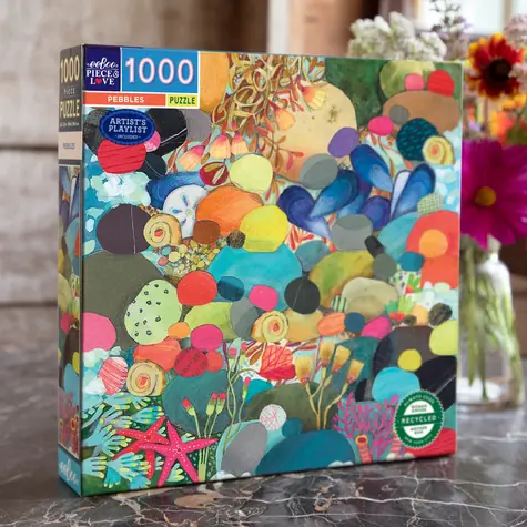 EEBOO Štvorcové puzzle Kamienky / 1000 dielikov / 58,4 x 58,4 cm