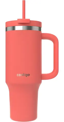 Contigo Thermalock Tumbler 1,2 l koralová / Termo hrnček / so slamkou / dvojplášťový / nerez