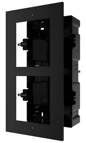 HIKVISION DS-KD-ACF2 čierna / Rámček interkomu / pre zápustnú montáž / pre 2 moduly / hliník