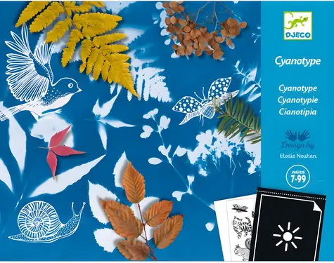 DJECO Tvorenie s fotopapiermi Starter / Kreatívna sada / fotocitlivý papier / 8 hárkov / 12 šablón