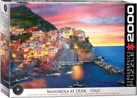 EUROGRAPHICS Puzzle Manarola za súmraku, Taliansko / 2000 dielikov / 99,7 × 67,6 cm