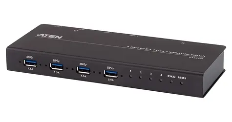 Aten Industrial USB 3.1 Gen1 switch 4- Port / USB switch / 4X USB-A / kov / 0-50 ° C / čierna