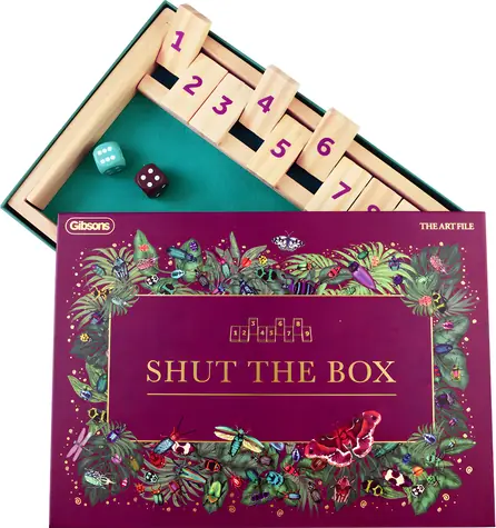 GIBSONS Hra Shut the Box / Drevená krabička / pre 1-2 hráčov