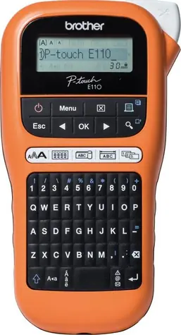 Brother PT-E110 / Tlačiareň samolepiacich štítkov / LCD displej / 180 x 180 DPI / 6x AAA