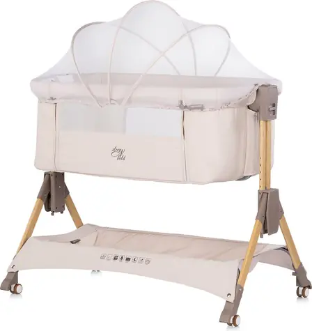 CHIPOLINO Postieľka SleepNFold 2v1 Cashmere / Prístavná k posteli / 6 výškových polôh / Sklopná bočnica