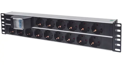 Intellinet PDU 19" 15x čierna / PDU / Hliník / 2U / 16A / 3M kábel