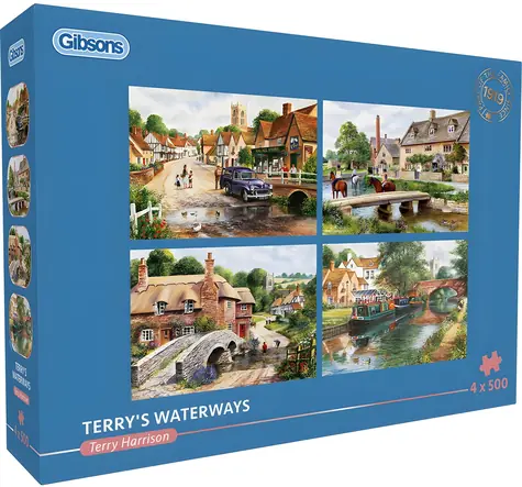 GIBSONS Puzzle Terry's Waterways / 4x500 dielikov / 49 x 34 cm