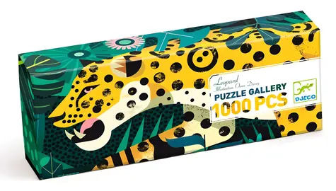 DJECO Panoramatické puzzle Leopard / 1000 dielikov / rozmer 97 x 33 cm