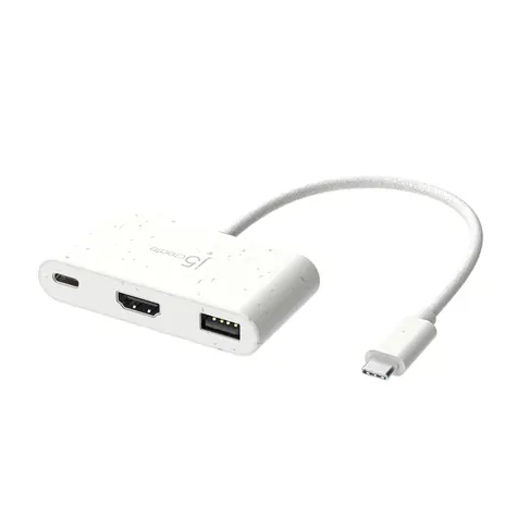 J5Create JCA379E biela / Adaptér / USB-C / HDMI 4K / USB-A / Power Delivery