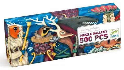 DJECO Panoramatické puzzle Orchester / 500 dielikov / 97 x 33 cm