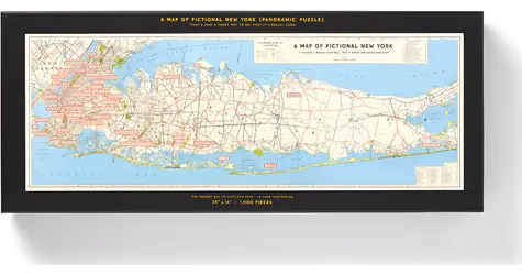Galison Panoramatické puzzle Mapa filmového New Yorku 1000 dielikov / 99 x 35,6 cm