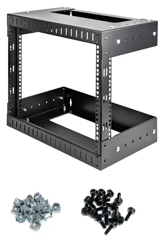StarTech Nástenný regál 8U čierny / Nástenný regál / nosnosť 61,2 kg / hĺbka 305 mm / oceľ
