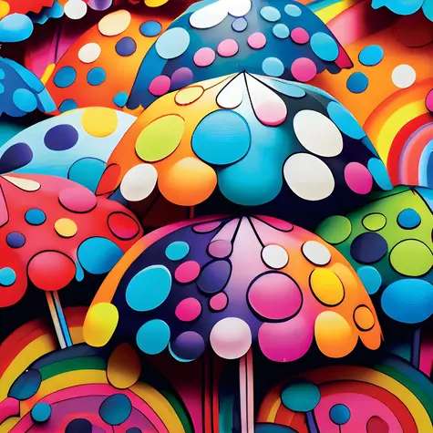 YAZZ Štvorcové puzzle Farebné dáždniky / 1023 dielikov / 60 x 60 cm