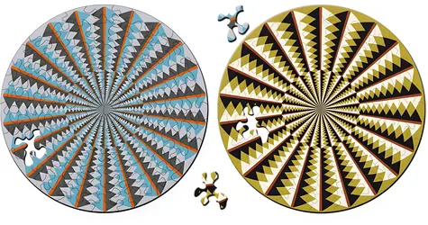 CURIOSI Puzzle Double: Kolotoč / 88 dielikov / obojstranné / drevené