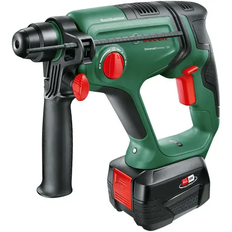BOSCH UniversalHammer 18V / Aku kombinované kladivo / 2000 ot/min / 5400 úderov/min / SDS- PLUS / s aku a nabíjačkou