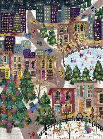 Galison Metalické puzzle Trblietavé mesto / 1000 dielikov / 51 x 69 cm / vr. predlohy