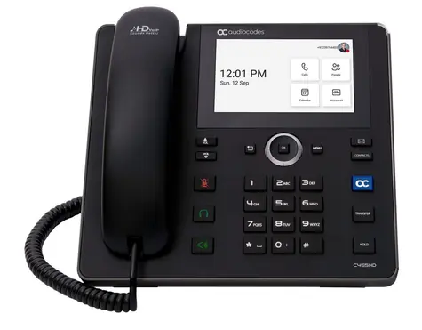 AudioCodes C455HD Teams čierna / IP telefón / PoE / GbE / Bluetooth / Dual Band Wi-Fi