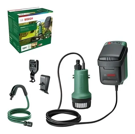 BOSCH GardenPump 18V-2000 solo zeleno-čierna / Aku záhradné čerpadlo / 18V / 2000 l/h / bez aku a nabíjačky