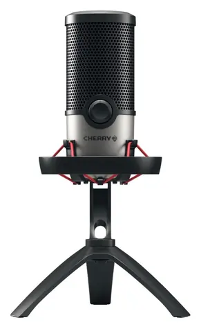 Cherry UM 6.0 ADVANCED čierna/strieborná / Mikrofón / USB-C / Kardioidný a všesmerový / Výstup na slúchadlá
