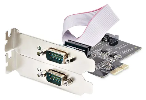StarTech PCIe karta 2x sériový RS-232 / Radič / PCIe / 2 porty / čierna
