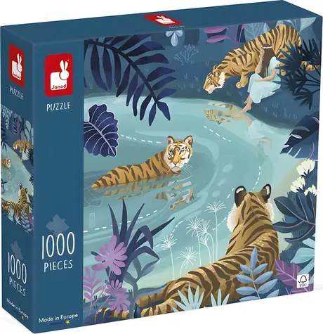 JANOD Puzzle Tigrie stretnutie / 1000 dielikov / 48 x 68,3 cm