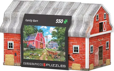 EUROGRAPHICS Puzzle v plechovej krabičke Rodinný statok / 550 dielikov / 48 x 33 cm