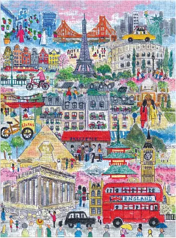 Galison Puzzle Mestá z celého sveta / 1000 dielikov