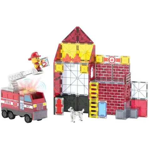 MAGNA-TILES Stavebnica Fire Station / Magnetická stavebnica / 50 dielov / od 3 rokov