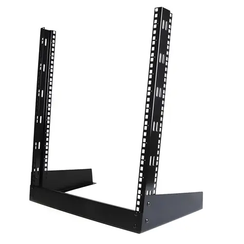 StarTech Open Frame 12U čierny / Stojanový rack / 19" / hĺbka 292 mm / nosnosť 50 kg / 2-stĺpikový