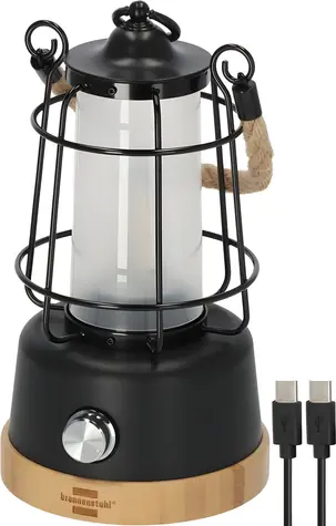 Brennenstuhl CAL 1 AC čierna/drevo / Kempingová lampa / stmievateľná / powerbanka / IP44