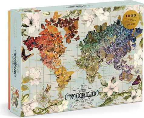 Galison Metalické puzzle Okrídlená metamorfóza / 1000 dielikov / 68,6 × 50,8 cm