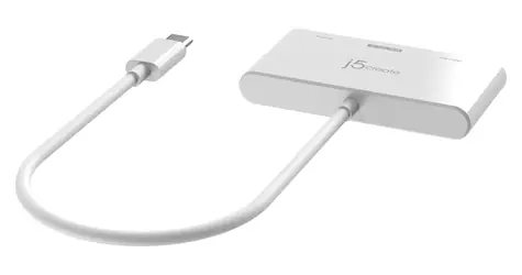 J5Create USB-C na HDMI adaptér biela / Adaptér / 4K 144Hz / USB 3.2 Gen2 / Power Delivery 100W / 0,2 m