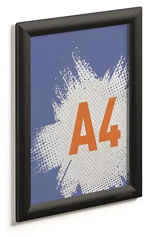 Durable Klaprám A4 čierna / Klaprám / Hliníkový / Nástenný / 240x329 mm