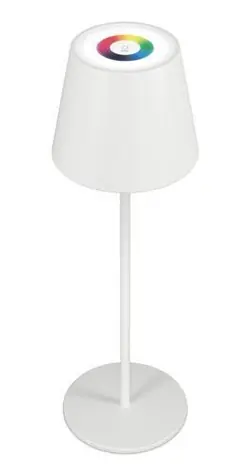 RealPower TableLight 360 biela / Stolná LED lampa / RGB / Akumulátor 1800 mAh / USB nabíjanie / Stmievateľná / 200 lm