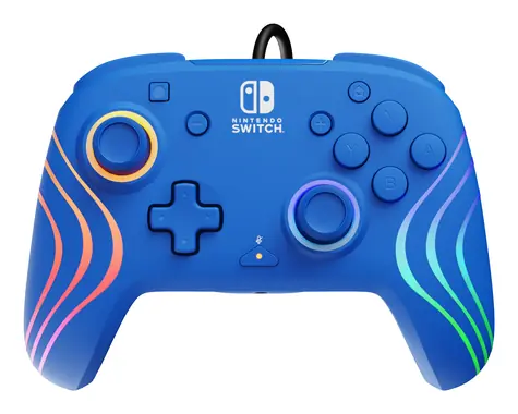 PDP Afterglow Wave modrá / Herný ovládač / drôtový / USB / 3,5 m / Nintendo Switch