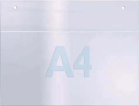 Twinco Nástenný držiak na letáky A4 na šírku / Držiak na letáky / Akryl / Priehľadný