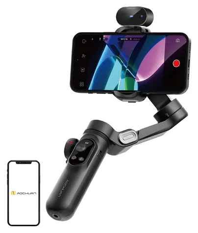 AOCHUAN SMART X Pre čierna / Stabilizátor / 3osý / AI senzor / OLED displej / Bezdrôtové nabíjanie