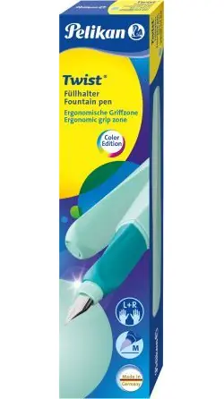 Pelikan Twist P457 M Neo Mint / Plniace pero / Nerezový hrot / Pre pravákov aj ľavákov / Kartušový systém