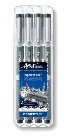 Staedtler Pigment Liner 308 / Liner / 0,1 mm / čierny / 4 ks