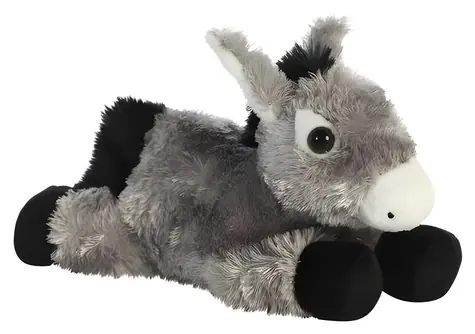 AURORA Plyšový oslík / 20 cm / šedá / pre dospelých aj deti
