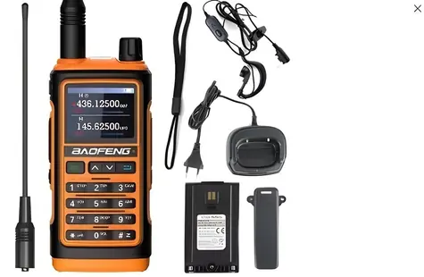 Baofeng UV-17E oranžová / Vysielačka / 2 ks / VOX / dosah 10 km / batéria 1800 mAh