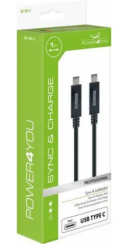 Schwaiger USB-C - USB-C čierny / Dátový kábel / USB 3.2 Gen 2 / 10 Gbit/s / 1 m