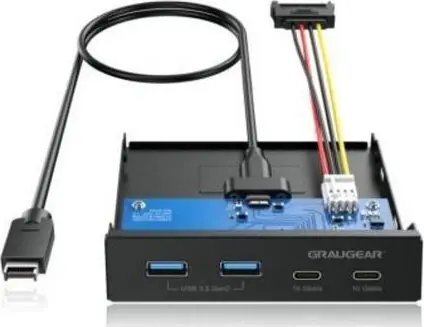GrauGear GG 18045 / USB hub / 4 porty / 2x USB-A + 1x USB-C / USB 3.1