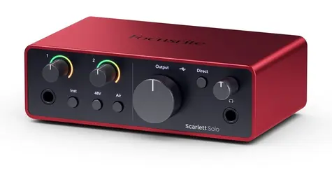 Focusrite Scarlett Solo 4th Gen čierno-červená / Zvukové rozhranie / USB-C / 2 kanály / XLR / 192 kHz