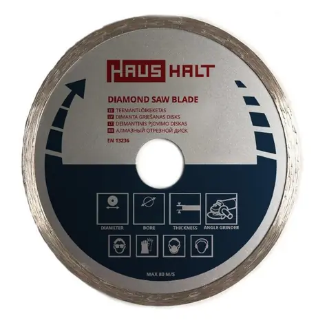 Haushalt Diamantový rezný kotúč 115 mm / Rezný kotúč / Plný okraj / Upínanie 22,23 mm